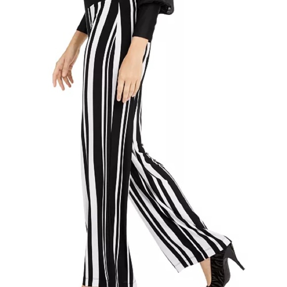 INC International Concepts Black and White Wide Leg Pants - Picture 6 of 8